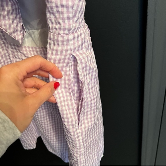 Sky & Sparrow Women's Open Back Romper Lavender & White Spring Romper, size M - Picture 6 of 9